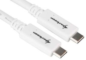 Laidas Sharkoon USB 3.1 Cable C-C, USB Type C, 50 cm, balta sp.