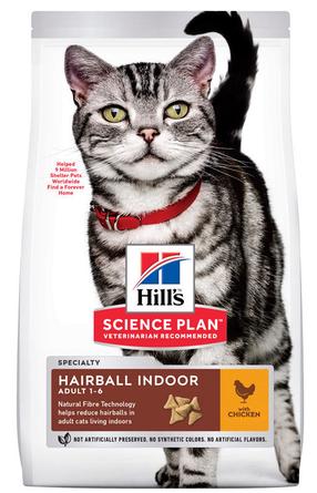 Sausas kačių maistas Hill's Science Plan Feline Adult Hairball Indoor, vištiena, 10 kg