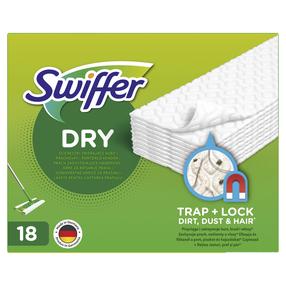 Sausās grīdas lupatas pievienošana Swiffer, dažādu veidu grīdām, 18 gab.