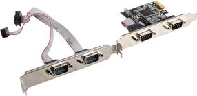 Adapteris Lanberg PCI express 1x - 4 x serial (DB9 / COM) female PCI express 1x, 4 x serial (DB9 / COM) female, sidabro sp.