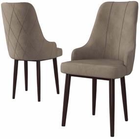 Kėdžių rinkinys Kalune Design Trex, ruda sp./cappuccino, 42 cm x 46 cm x 95 cm, 6 vnt.