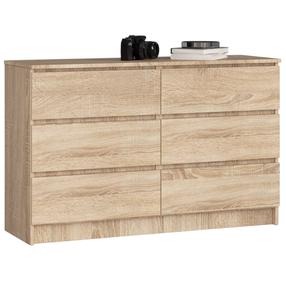 Komoda Akord Furniture Factory K140, sonoma ąžuolo sp., 77 cm x 138 cm x 40 cm