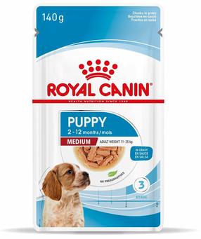 Šlapias šunų maistas Royal Canin Puppy Medium, 0.14 kg
