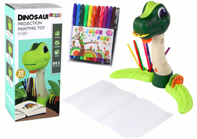 Piešimo projektorius, dinozauras Lean Toys, žalia sp.