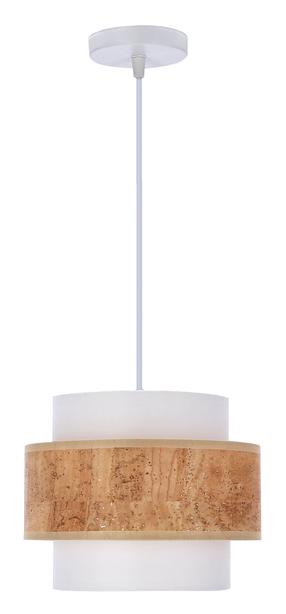 Šviestuvas kabinamas Candellux Lighting Cork, E27, 1 x 40 W, ruda sp./balta sp. / balta sp., 20 x 17 cm