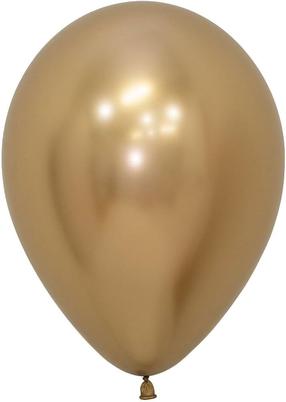 Balionų rinkinys ovalūs GoParty Chrome, aukso sp., 100 vnt.