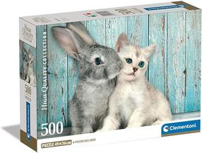 Dėlionė Clementoni Cat & Bunny 35539, 49 cm x 36 cm, 500 vnt., įvairių spalvų
