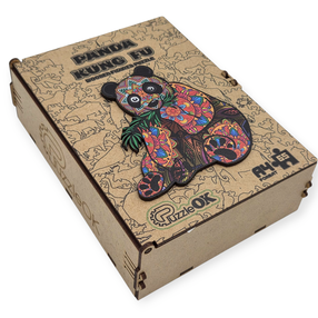 Деревянный пазл PuzzleOK Panda, 29.4 см x 28 см, 65 шт., многоцветный
