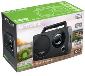 Radio uztvērējs Muse M-075 R, melna krās.