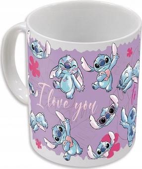  Puodelis Disney Stitch Angel, balta sp./violetinė sp., 0.325 l