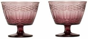 Saldējuma trauks, komplekts Hermia Vega, 350 ml, 11 cm x 11 cm x 10.2 cm, Ø 11 cm, bordo krās., stikls