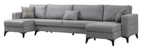 Kampinė sofa - lova Atelier Del Sofa Kristal, šviesiai pilka sp., 90 x 303 cm x 86 cm