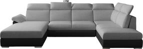 Kampinė sofa Evanell Sawana 21, Soft 11, juoda sp./pilka sp., kairinė, 216 x 330 cm x 102 cm