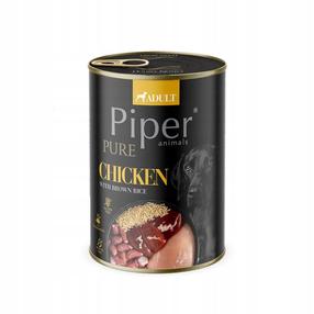 Mitrā barība (konservi) suņiem Piper Pure, vistas gaļa/brūnie rīsi, 0.4 kg