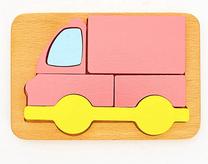 Edukacinė dėlionė Wood&Joy Ambulance, 3 cm, įvairių spalvų, 5 vnt.