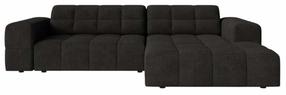 Kampinė sofa Cosmopolitan Design Chicago Eden 21, juoda sp., dešininė, 167 x 234 cm x 78 cm