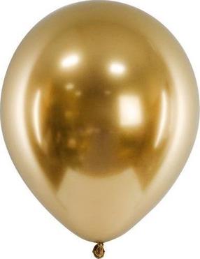 Balionų rinkinys ovalūs PartyDeco Glossy, aukso sp., 50 vnt.