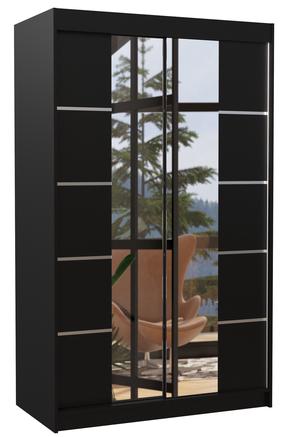 Шкаф ADRK Genua 120, черный цв., 58 см x 120 см x 200 см, с зеркалом