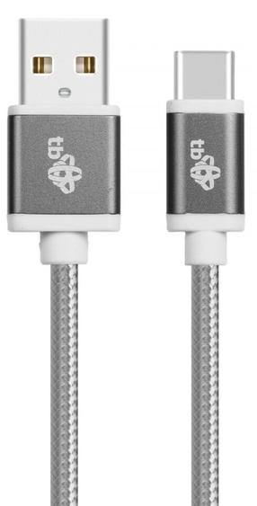Vads TB, USB Type C/USB, 150 cm, pelēka krās.