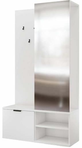 Prieškambario spinta Oturra, balta sp., 35 cm x 100 cm x 189 cm
