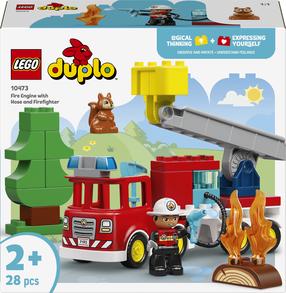 Konstruktorius LEGO® DUPLO® Town Ugniagesių sunkvežimis su žarna ir ugniagesiu 10473, 28 vnt.