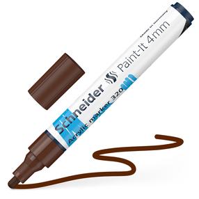 Акриловый маркер Schneider Paint-It 320, 4 мм, коричневый цв.