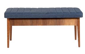 Prieškambario suoliukas Kalune Design Vina 1048, mėlyna sp./ruda sp., 110 cm x 40 cm x 51 cm