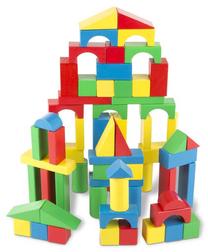 Medinės kaladėlės Melissa & Doug Wood Blocks Set 481, 100 vnt.