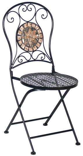 Sulankstoma kėdė Home4you Mosaic Metallic 38666, juoda/pilka, 51 cm x 40 cm x 90 cm