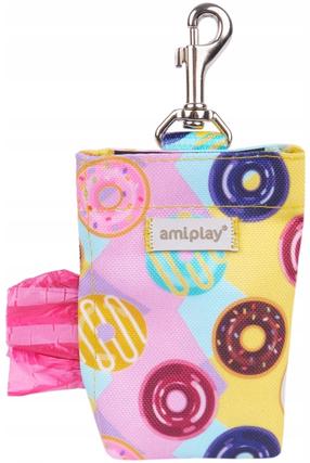 Maišelių šunų ekskrementams dėklas Amiplay Be Happy Dog Waste Dispenser Donut, 6 cm x 2 cm įvairių spalvų