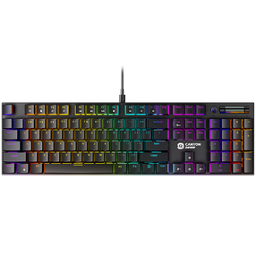 Vadu spēļu tastatūra Canyon Cometstrike GK-55 Cherry MX Red, EN, melna krās.