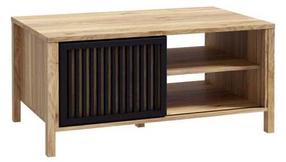 Kavos staliukas Forte Jytana, ąžuolo sp./juoda sp., 105.5 cm x 65.2 cm x 49.9 cm