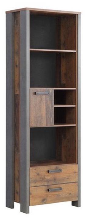 Grīdas plaukts Forte Clif CLFR713-C546, tumši pelēka krās./tumši brūna krās., 205 cm x 67 cm x 42 cm