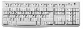 Juhtmega arvutiklaviatuur Logitech K120, DE, valge v.