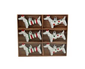 Eglītes rotājums Christmas Touch EG01-KS2617, balta krās., plastmasa, 6 gab.