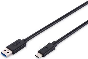 Vads Assmann AK-300136-010-S USB 2.0 male, USB 2.0 A female, 1 m, melna krās.