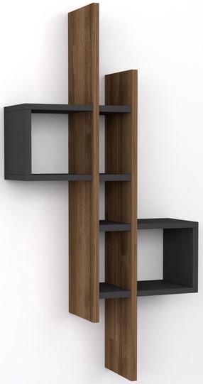 Sieninė lentyna Kalune Design Emse, antracito sp./ąžuolo sp., 108 cm x 19.6 cm x 53.8 cm