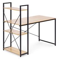 Rašomasis stalas su lentyna ModernHome TH-SD-6-16, 120 cm x 60 cm, 120 cm, juoda sp./šviesiai ruda sp.