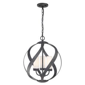 Lauko pakabinamas šviestuvas Quintiesse Blacksmith, 40W, E14, IP44, juoda sp., 40.7 cm x 56.4 - 303.8 cm