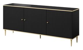Komoda Cama Meble Glamour, aukso sp./juoda sp., 75.5 cm x 40 cm x 180 cm