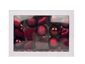 Eglutės žaisliukų rinkinys Christmas Touch Burgundy, raudona sp./rožinė sp., 1 - 6 cm, plastikas, 50 vnt.
