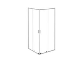 Dušas kabīne Besco Zarya ZK-AX-90-190, kvadrātveida, 90 cm x 90 cm x 190 cm, hroma krās./caurspīdīgs