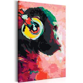 Tapymas pagal skaičius Artgeist Monkey In Headphones MA_0045N, įvairių spalvų, 40 x 60 cm