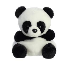 Pliušinis žaislas panda Aurora Palm Pals Bamboo, balta sp./juoda sp., 12 cm