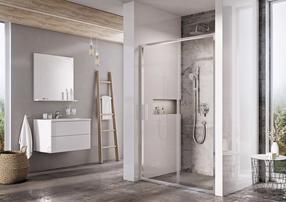 Dušo durys Ravak Blix Slim BLSDP2-100, 100 cm x 195 cm, aliuminio sp./skaidri sp./grūdintas