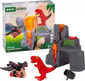 Figūriņu komplekts, ar piederumiem Brio World Dinosaur Erupting Volcano, daudzkrāsaina