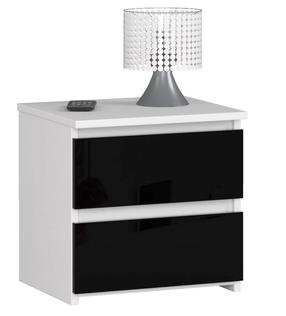 Komoda Akord Furniture Factory CL2 K40 2SZ, balta sp./juoda sp., 40 cm x 40 cm x 35 cm