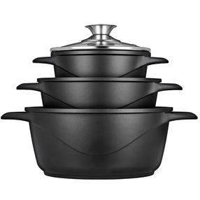 Podu komplekts Smile Cookware MGK-18, Ø24 cm, 5.5 l, melna krās.