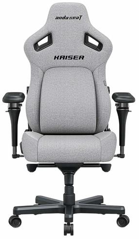 Spēļu krēsls Anda Seat Kaiser 4 L, 47 x 49 x 120 - 134 cm, melna krās./pelēka krās.