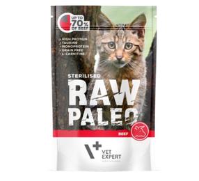Влажный корм для кошек Raw Paleo Vet Expert Sterilised, говядина, 0.1 кг